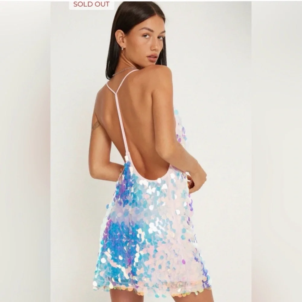 [Sold!] Urban X Motel Finn Mini Dress In Disc Sequin Unicorn - Picture 3 of 6